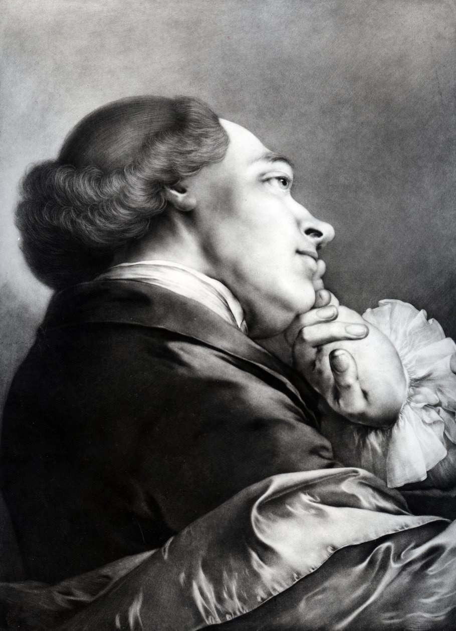 Mies profiilissa, 1760 (mezzotint) tekijältä Thomas Frye