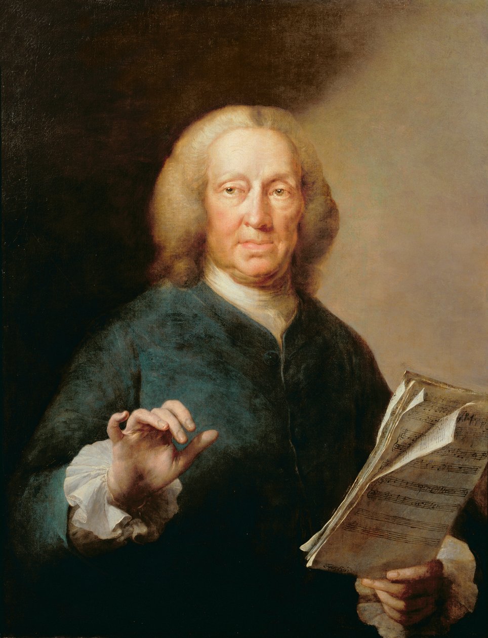 Muotokuva Richard Leveridgestä (16701-1758), bassolaulaja tekijältä Thomas Frye