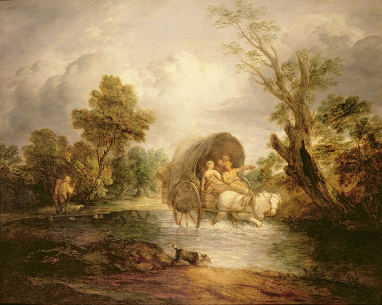 Country Cart ylittää Fordin, n. 1786 tekijältä Thomas Gainsborough
