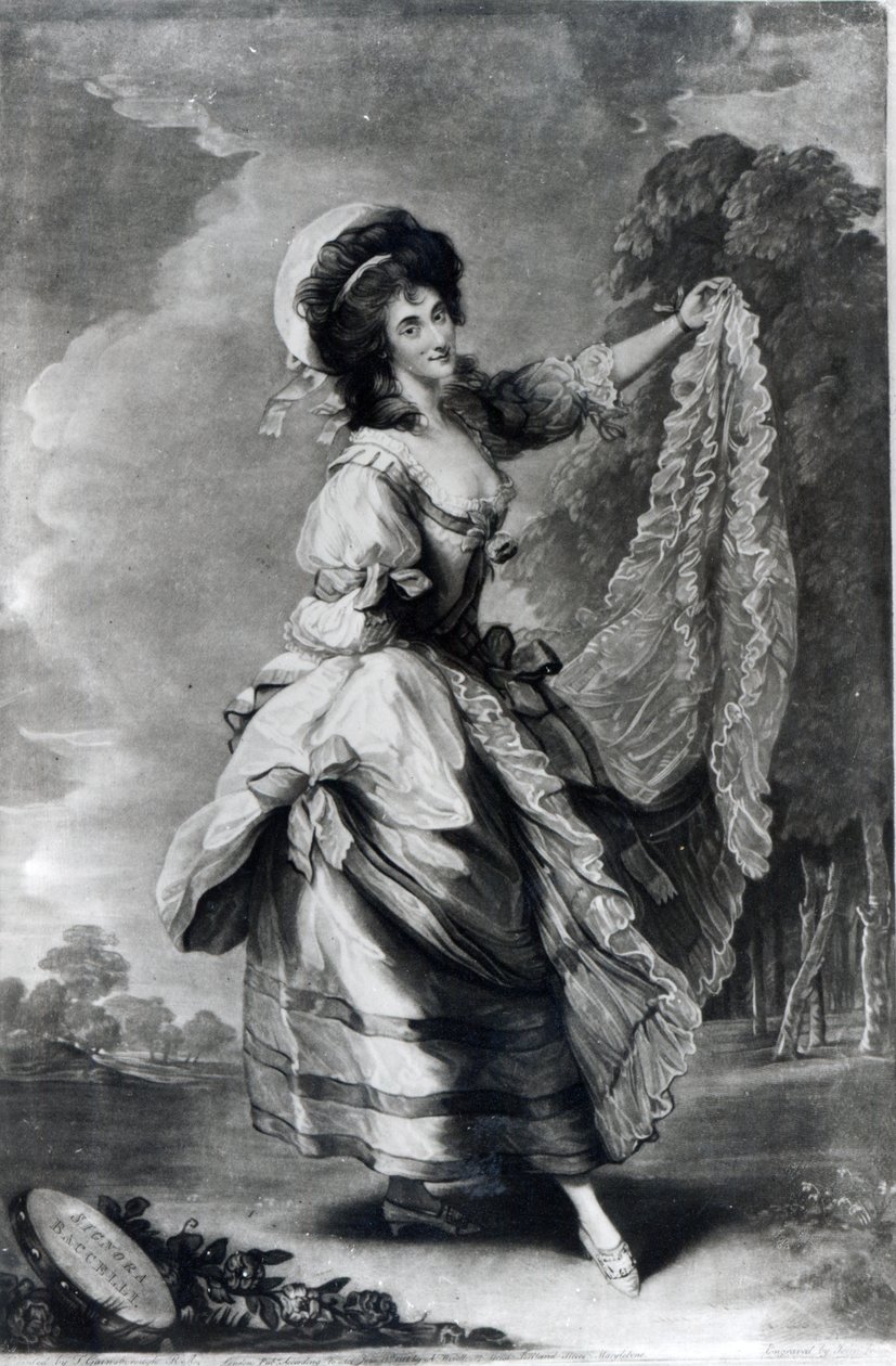 Giovanna Baccelli, kaiverrus John Jones (mezzotint) tekijältä Thomas Gainsborough