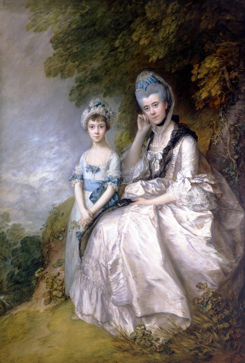 Hester, Sussexin kreivitär ja hänen tyttärensä Lady Barbara Yelverton tekijältä Thomas Gainsborough