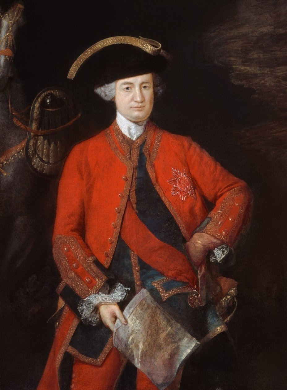 Lordi Robert Clive (1725-74) kenraalin upseerin univormussa, n. 1764 tekijältä Thomas Gainsborough