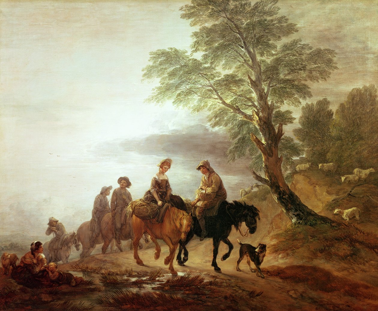 Talonpojat torille menossa: Varhain aamulla, 1770 tekijältä Thomas Gainsborough