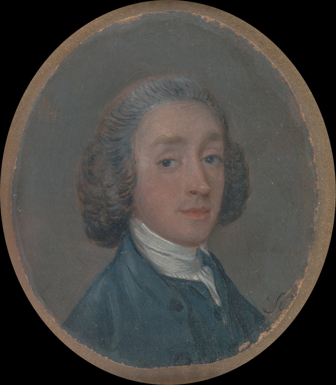 Nuoren miehen muotokuva, jolla on jauhemaiset hiukset tekijältä Thomas Gainsborough