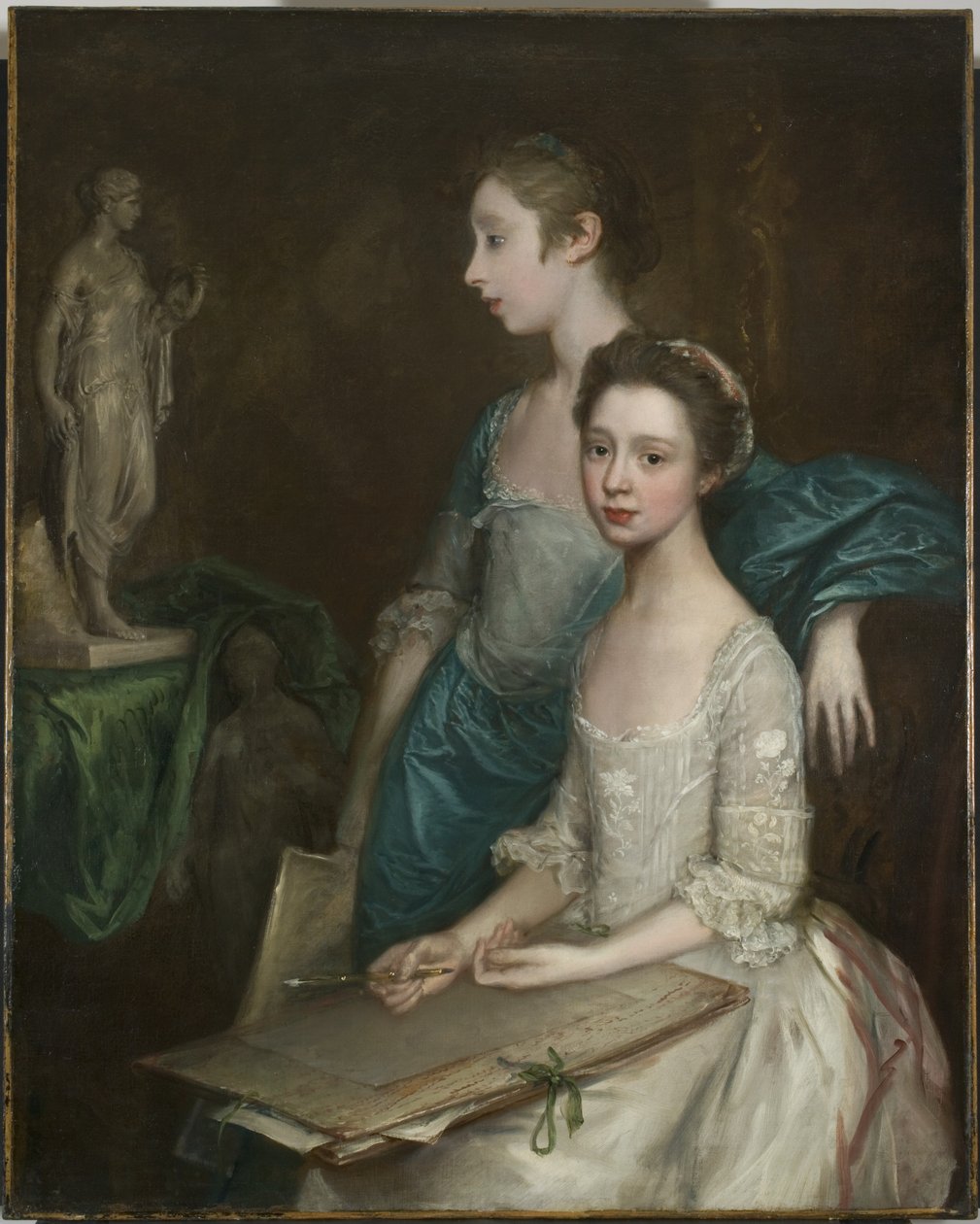 Taiteilijoiden tyttärien muotokuva, n. 1763-64 tekijältä Thomas Gainsborough