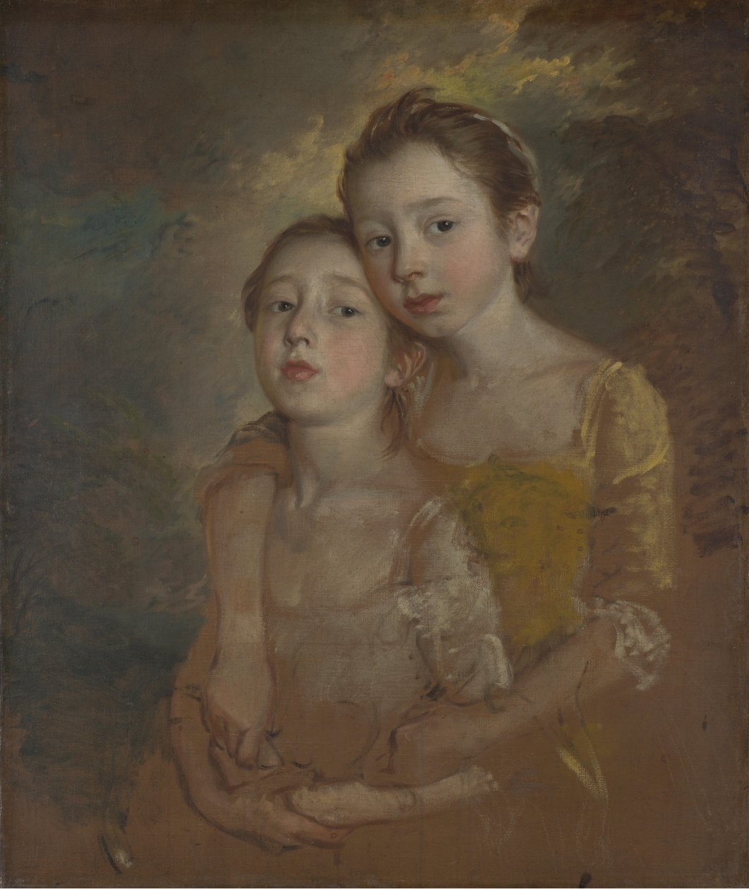 Taidemaalarin tyttäret kissan kanssa tekijältä Thomas Gainsborough