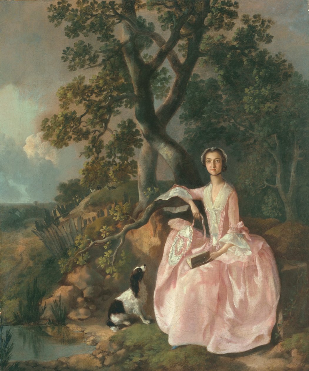 Nainen spanielin kanssa, n. 1749 tekijältä Thomas Gainsborough