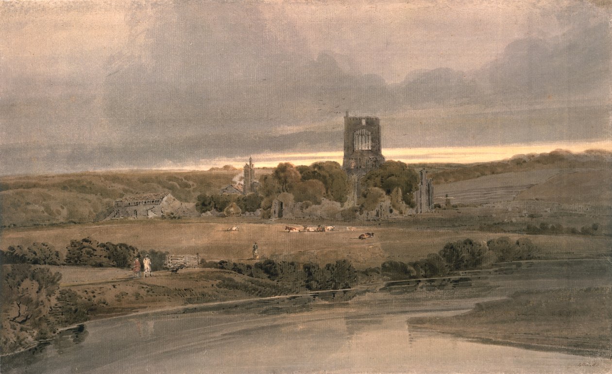 Kirkstall Abbey, Yorkshire - Ilta tekijältä Thomas Girtin