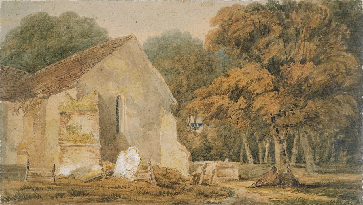No.0735 A Country Churchyard, n. 1797-1798 tekijältä Thomas Girtin