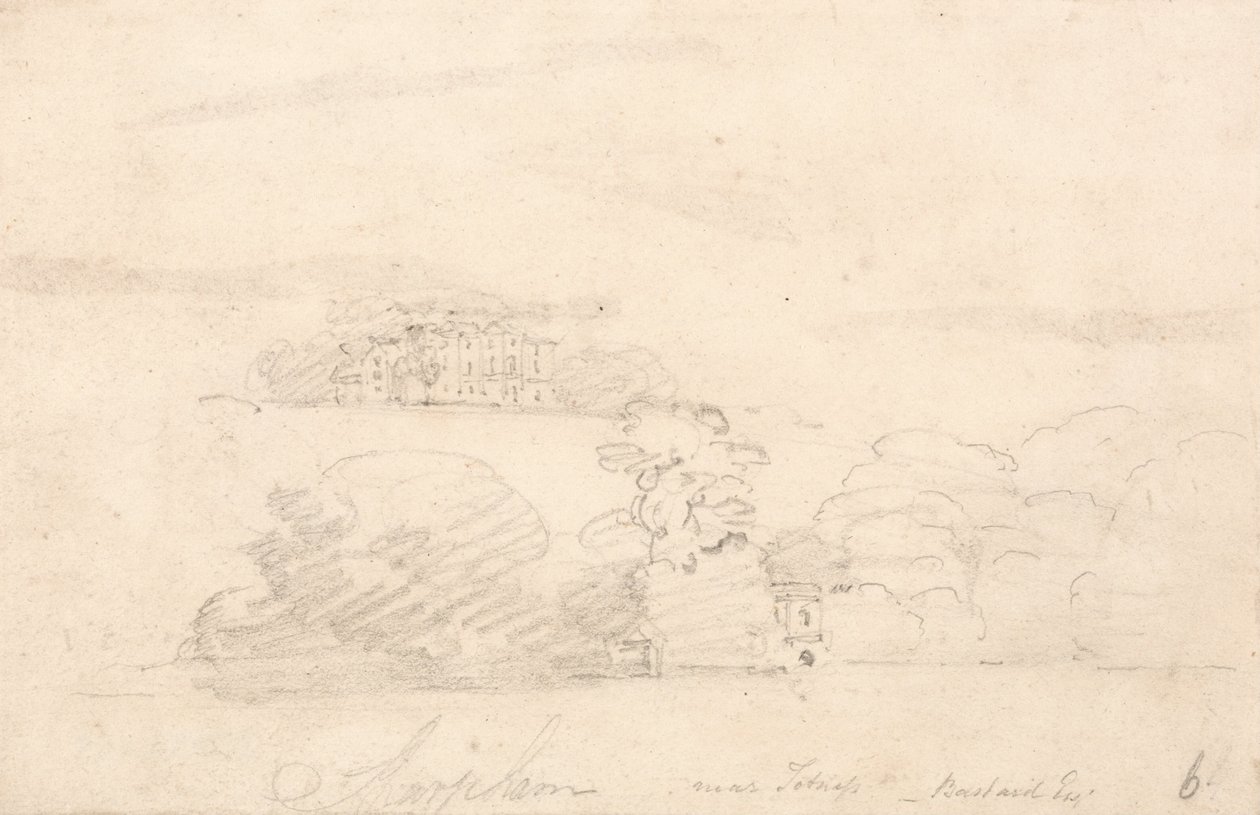 Sharpham, lähellä Totnesia, Devon tekijältä Thomas Girtin