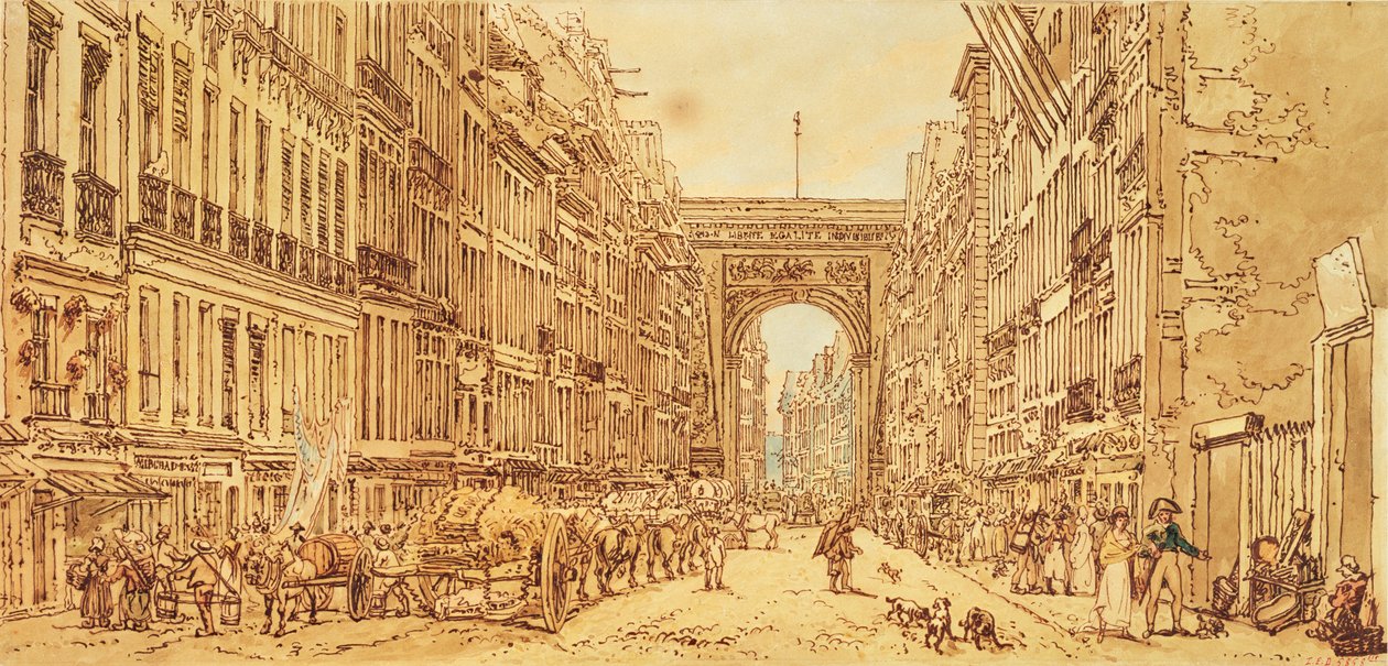 Faubourg ja Porte Saint-Denis, 1801 tekijältä Thomas Girtin