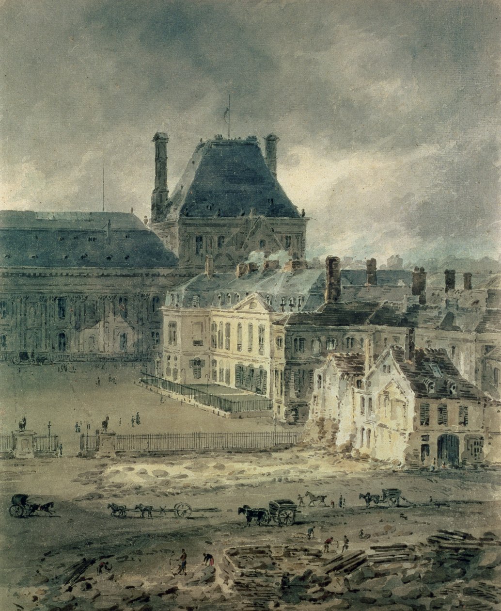 Louvren palatsi, 1801-2 tekijältä Thomas Girtin