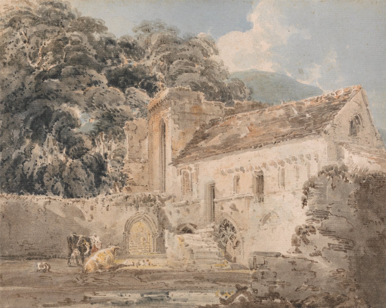 Valle Crucis Abbey, Denbighshire tekijältä Thomas Girtin