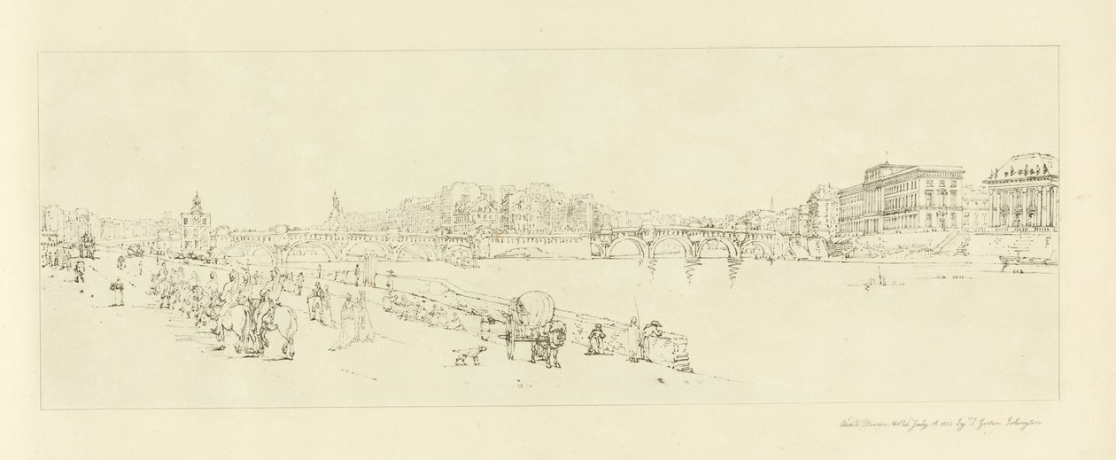 Näkymä Pont Neufille, n. 1802 tekijältä Thomas Girtin