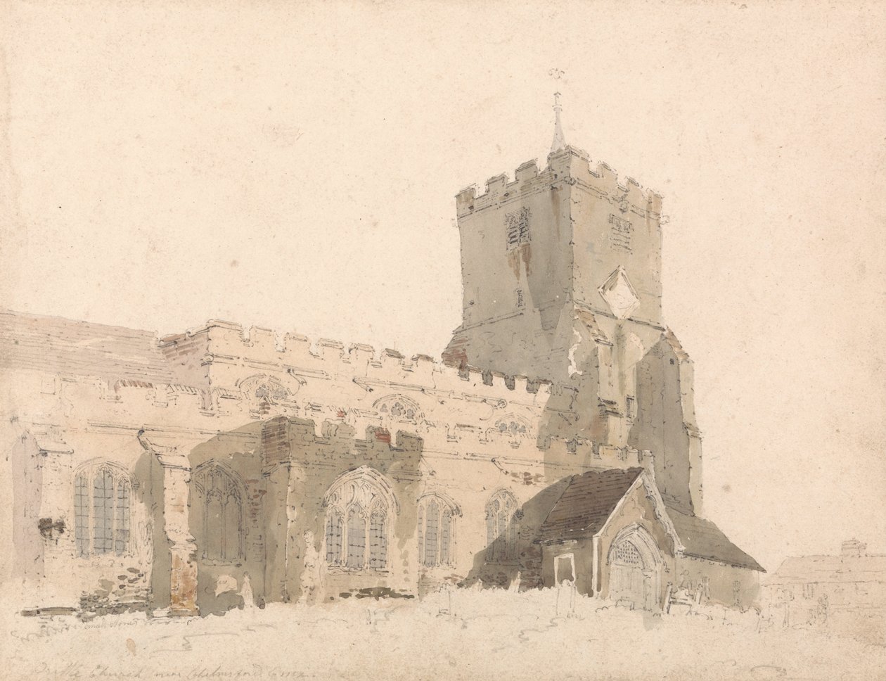 Writtle Church, Essex tekijältä Thomas Girtin