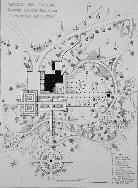 Puutarhat ja huvialueet, Ballimore, Argyleshire, majuri MacRae Gilstrapille, Thomas Mawsons The Art and Craft of Garden Making, julkaistu 1900 (ks. myös 171141). tekijältä Thomas Hayton Mawson