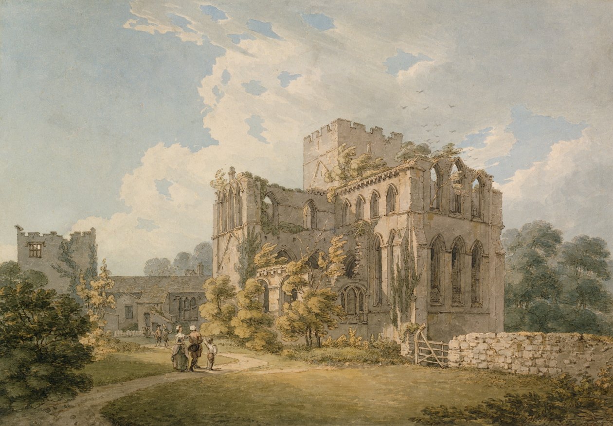 Lanercost Priory, lähellä Carlislea (kynä ja muste ja wc paperilla) tekijältä Thomas Hearne