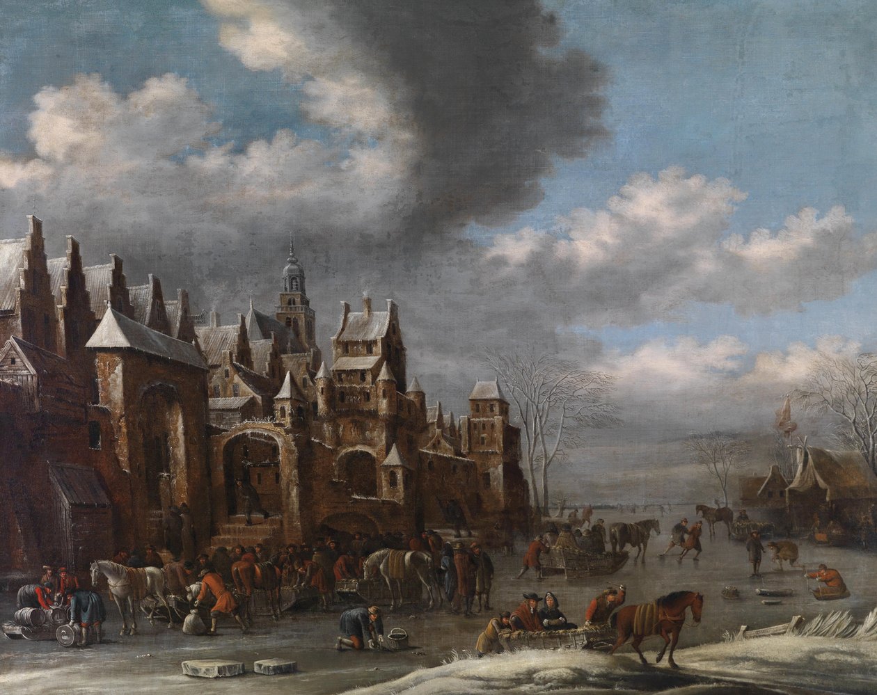Winterlandschaft mit Eisläufern tekijältä Thomas Heeremans