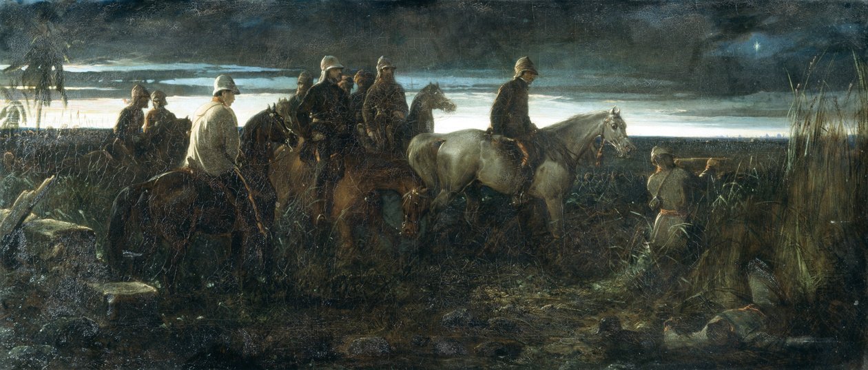 Voiton aamunkoitto - Lordi Clyde tiedustelemassa vihollisen asemaa ennen Lucknowin hätäapua 14. marraskuuta 1857, noin 1862 tekijältä Thomas Jones
