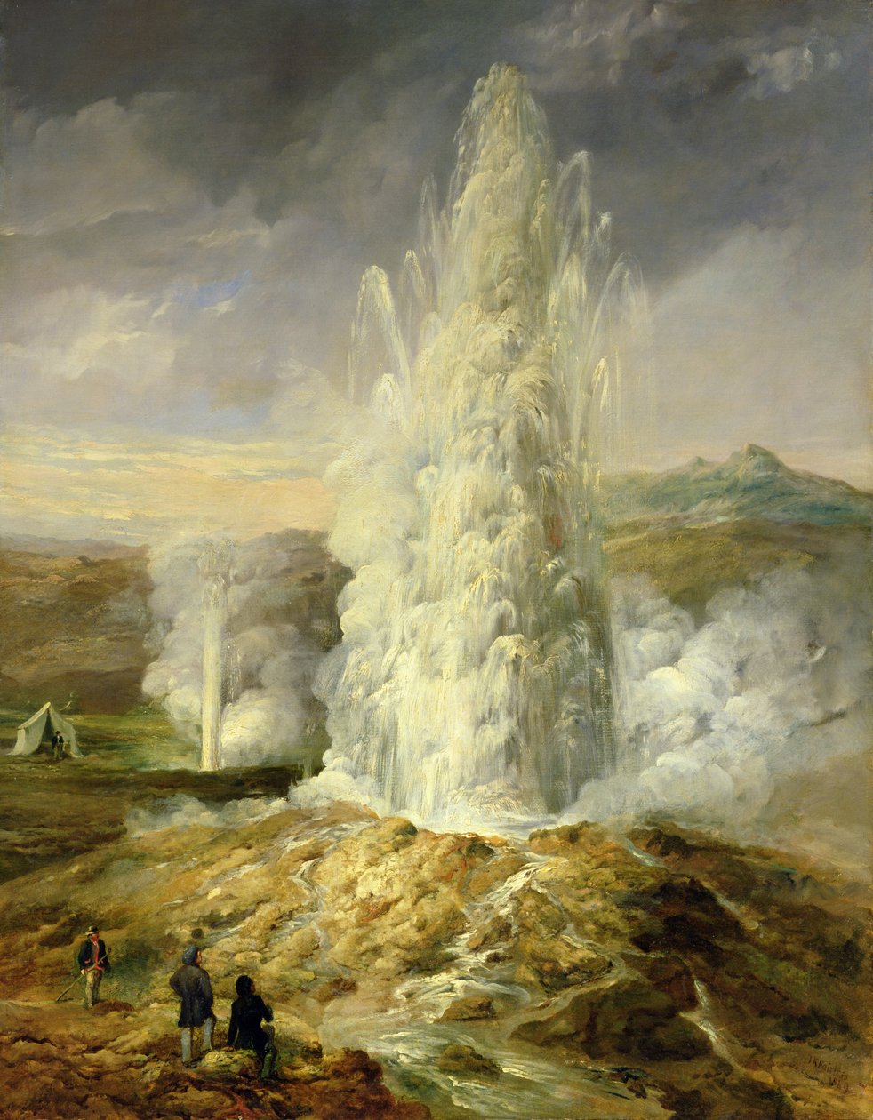 Suuri geysir, Etelä-Islanti, 1849 tekijältä Thomas Kerr Fairless