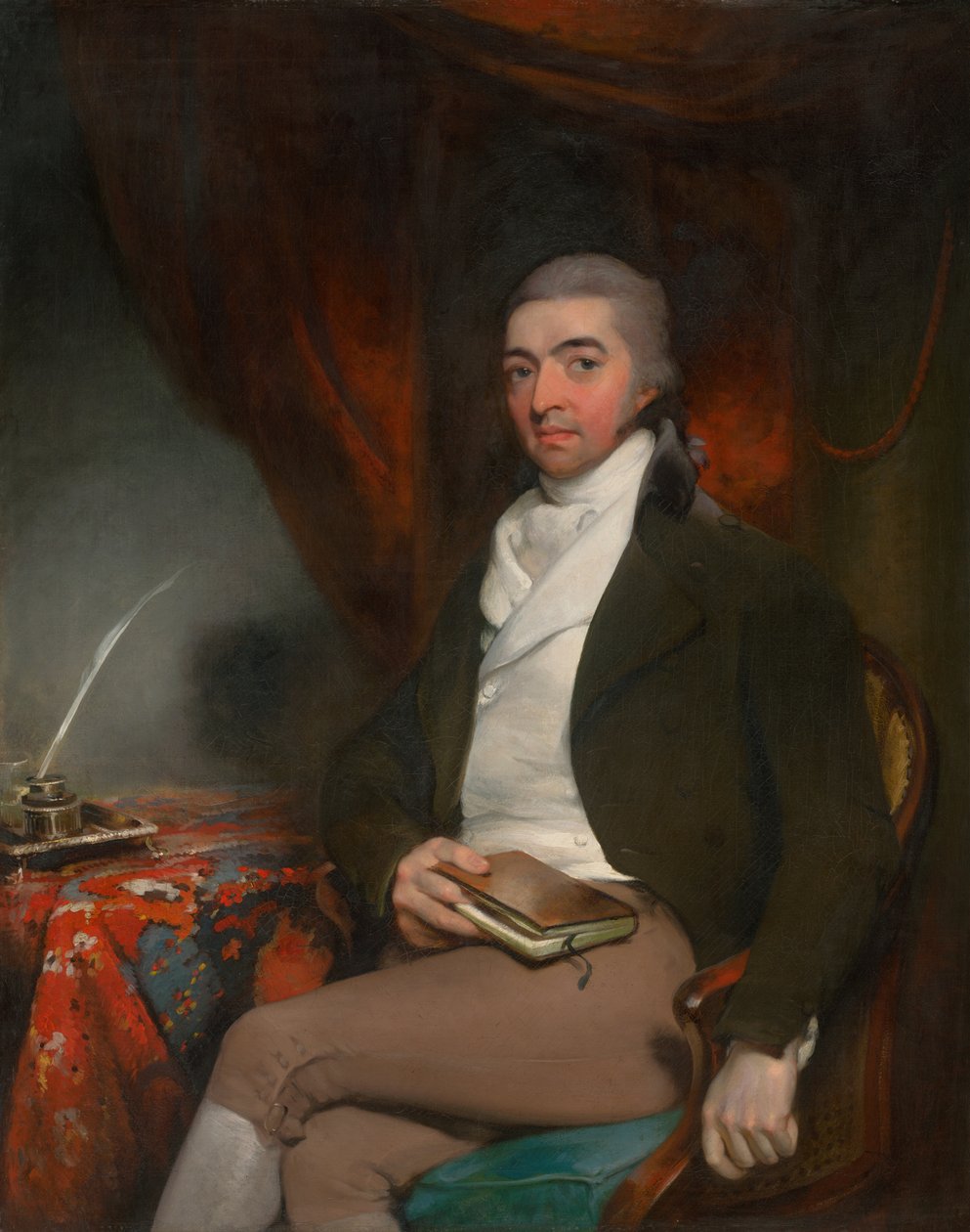 Muotokuva istuvasta miehestä kirjan kanssa tekijältä Thomas Lawrence