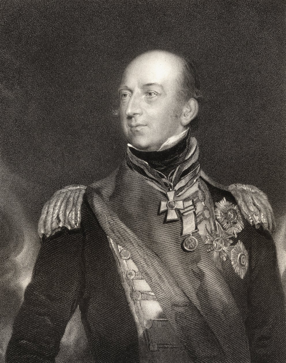 Sir Edward Codrington, brittiläinen amiraali, kaiverrettu J. Cochran (fl.1821-65), National Portrait Gallerysta, osa II, julkaistu noin 1835 tekijältä Thomas Lawrence
