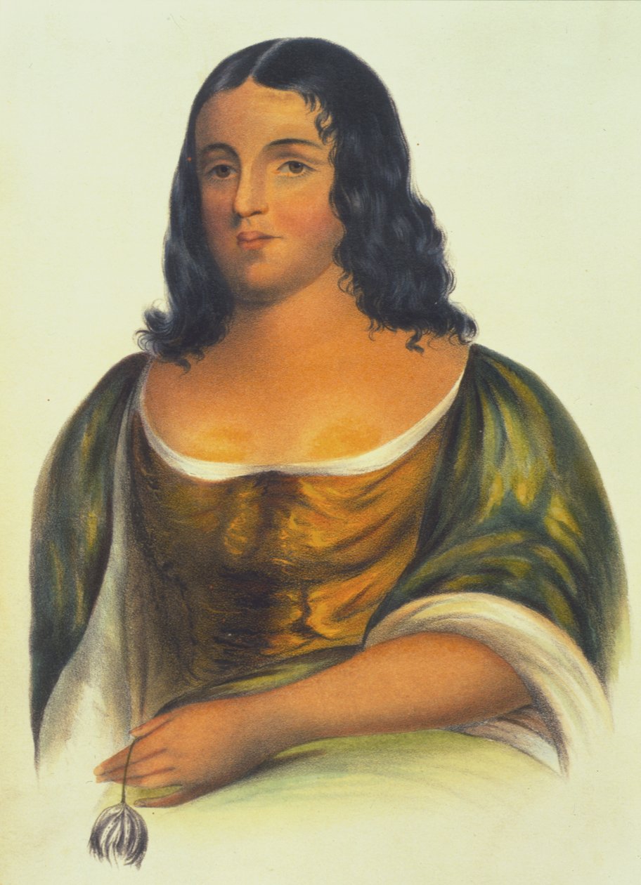 Po-Ca-Hon-Tas, 1848 (käsinvärinen lito) tekijältä Thomas Loraine McKenney