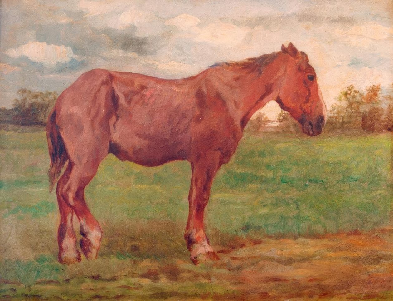 Arbeitspferd vor Landschaft tekijältä Thomas Ludwig Herbst