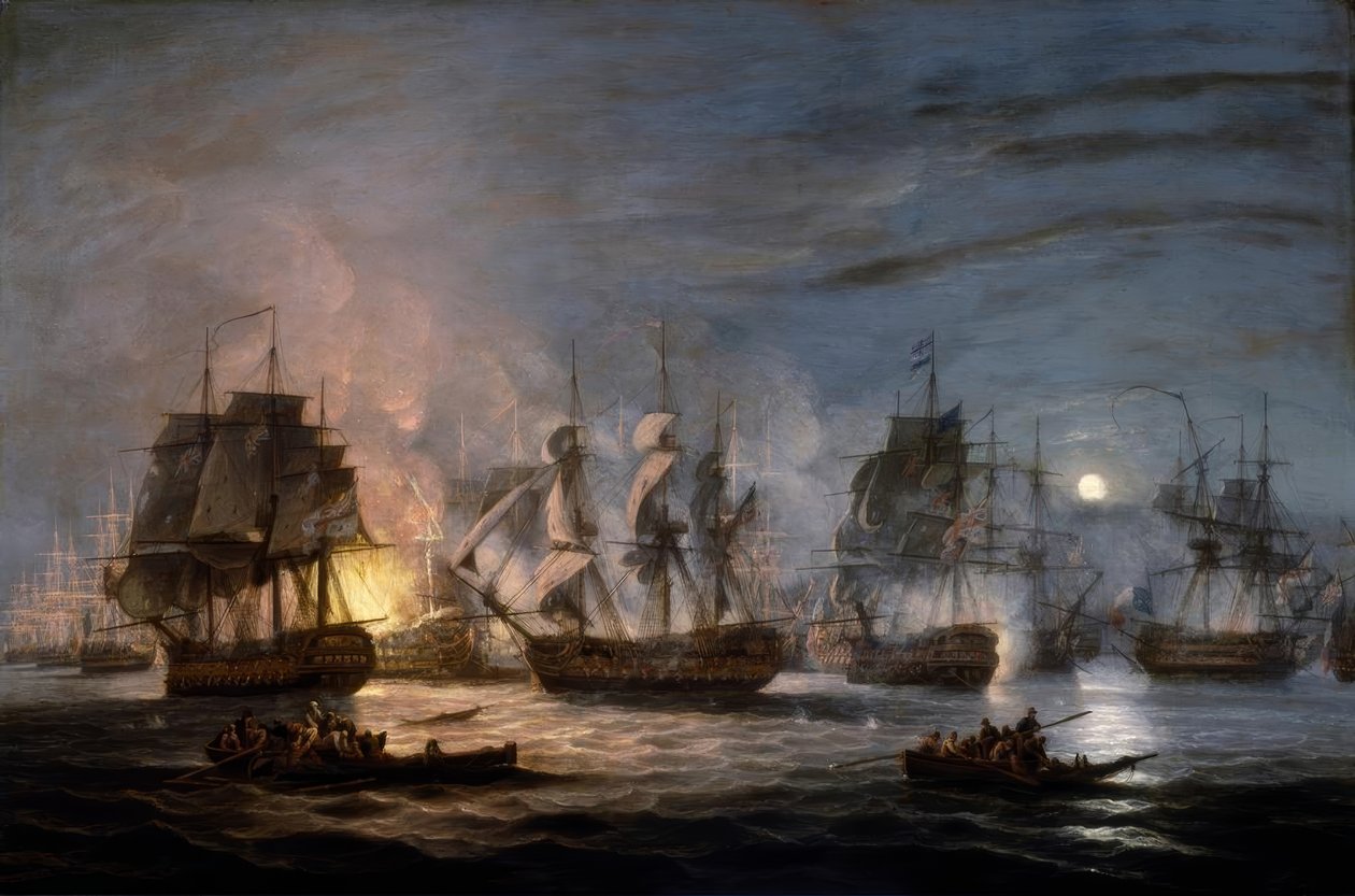 Niilin taistelu, 1. elokuuta 1798 tekijältä Thomas Luny