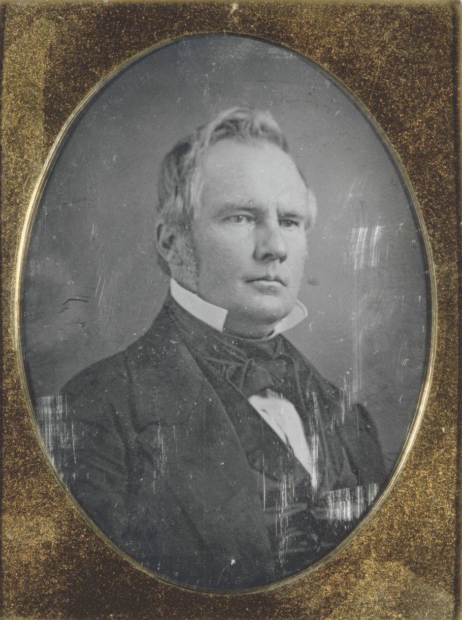 Stirling Pricein muotokuva, Missourin kuvernööri. Daguerotyyppi on alkuperäisessä tapauksessa tekijältä Thomas M. Easterly
