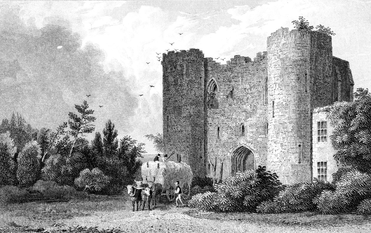 Tunbridge Castle, Kent, kaiverrus S. Lacey, 1831 tekijältä Thomas Mann Baynes