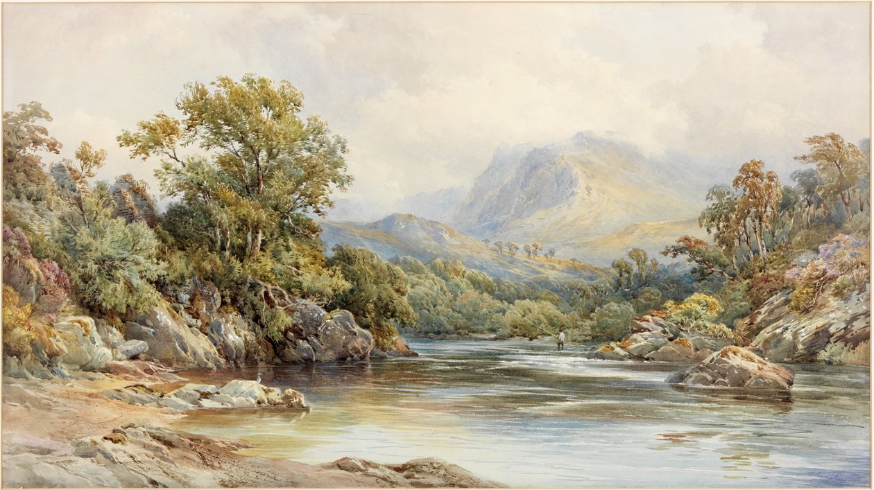 On the Tay (akvarelli paperille) tekijältä Thomas Miles II Richardson