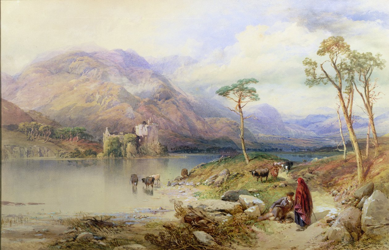 Kilchurnin linna Loch Awen varrella tekijältä Thomas Miles Richardson