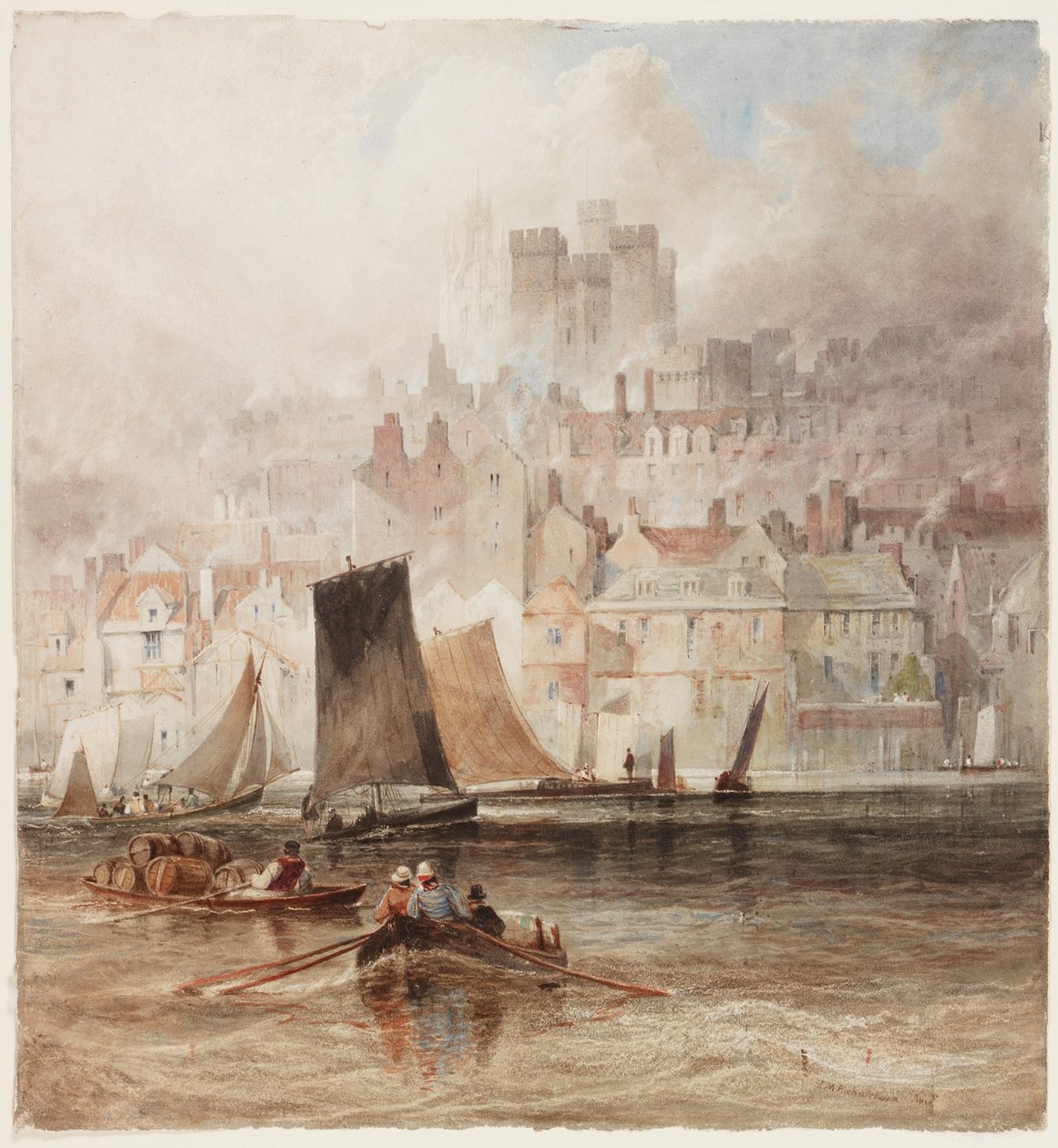 Newcastle from the Tyne (bc ja wc paperilla) tekijältä Thomas Miles Richardson
