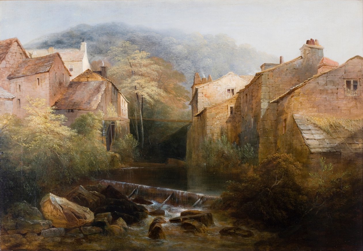 Old Mill, Ambleside, Cumbria, noin 1822 tekijältä Thomas Miles Richardson