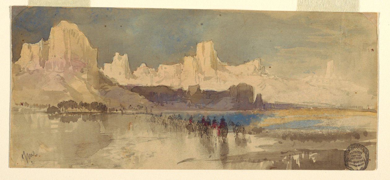 Piirustus, Rio Virginin kanjoni, Etelä -Utah, 1873 tekijältä Thomas Moran