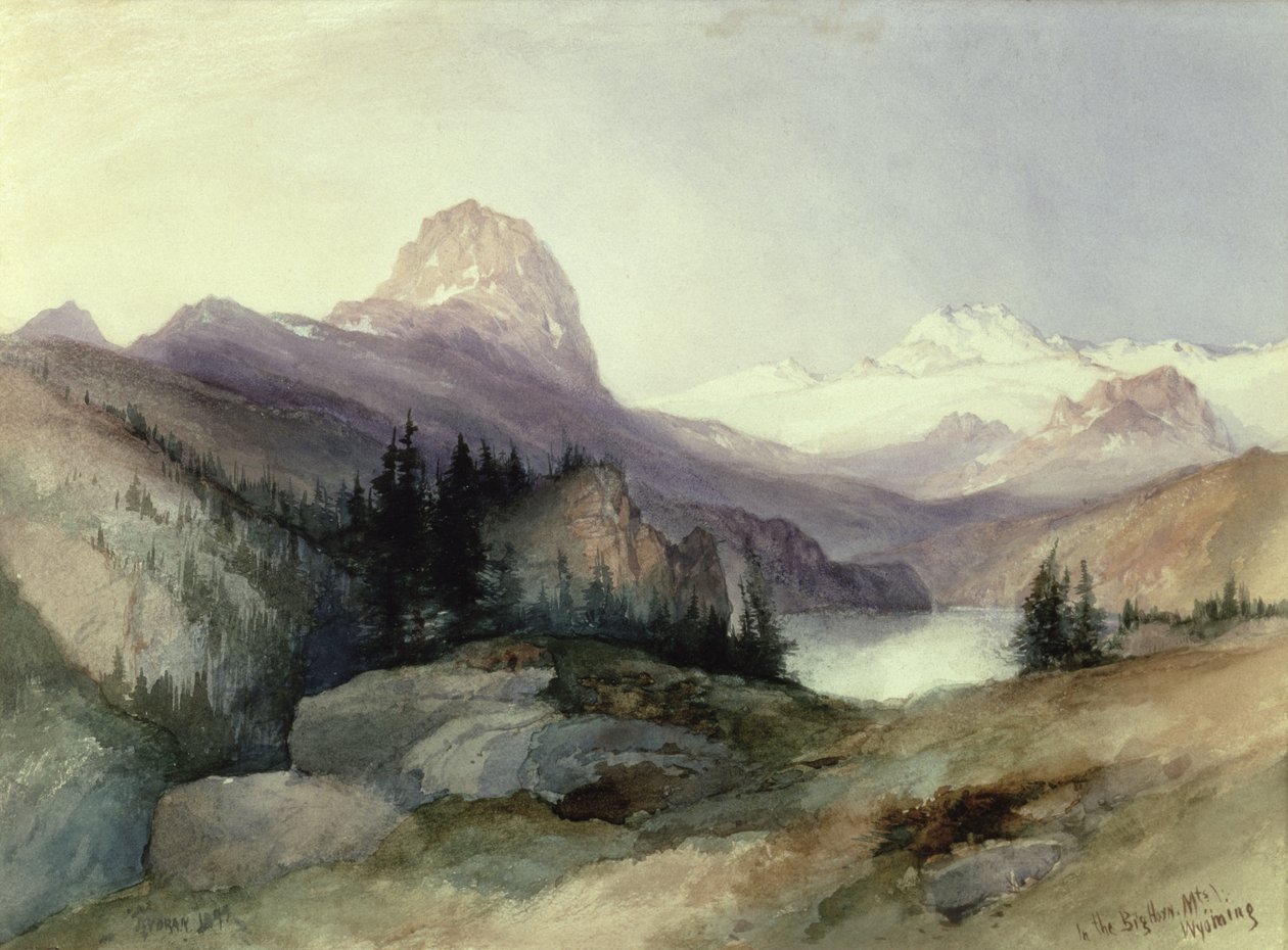 Bighorn-vuorilla, 1889 tekijältä Thomas Moran