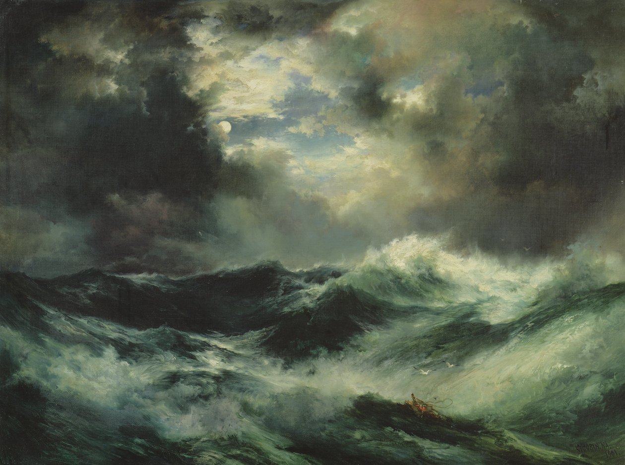Kuun valaisema haaksirikko merellä, 1901 tekijältä Thomas Moran