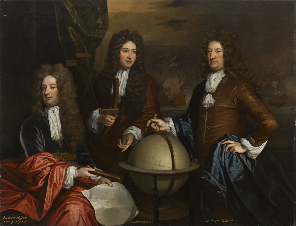 Kolminkertainen muotokuva Thomas Phillipsistä, John Benbowista ja Sir Ralph Delavalista tekijältä Thomas Murray