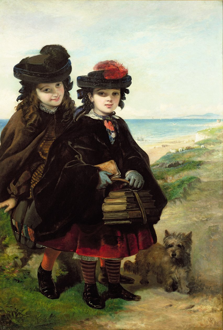 Kouluun, 1860 (öljy) tekijältä Thomas Musgrave Joy