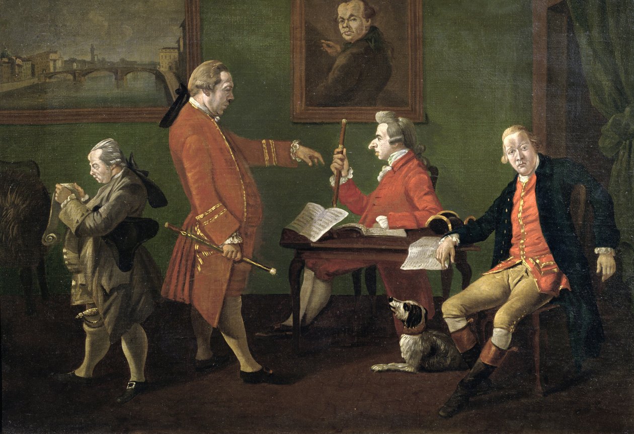 Lordi William Cavendish (myöhemmin 5. Devonshiren herttua), William FitzHerbert ja herra Short (opettaja), n. 1780 tekijältä Thomas Patch