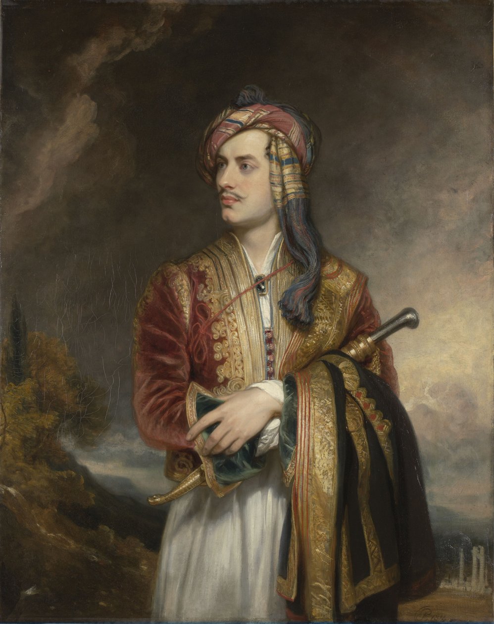 Muotokuva lordi Byronista albanialaisessa asussa (1788-1824) tekijältä Thomas Phillips
