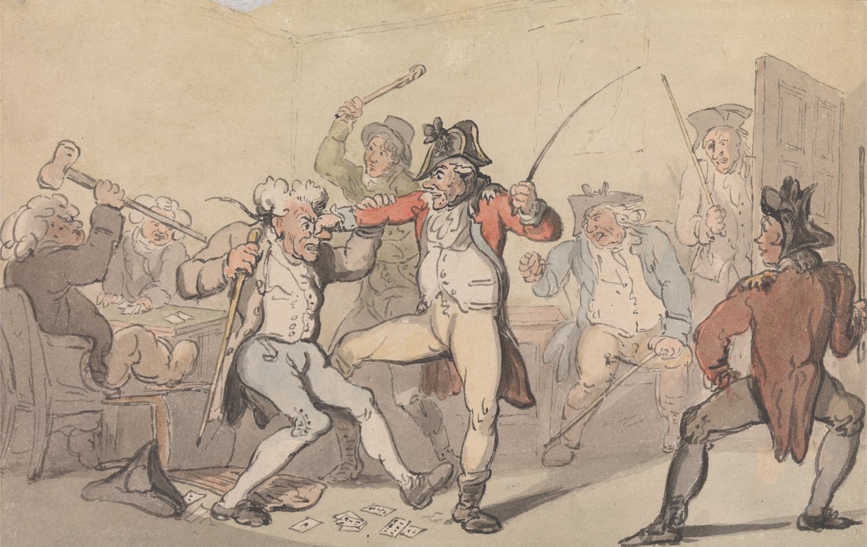 Musta jalka havaitsi salaiset kortit tekijältä Thomas Rowlandson