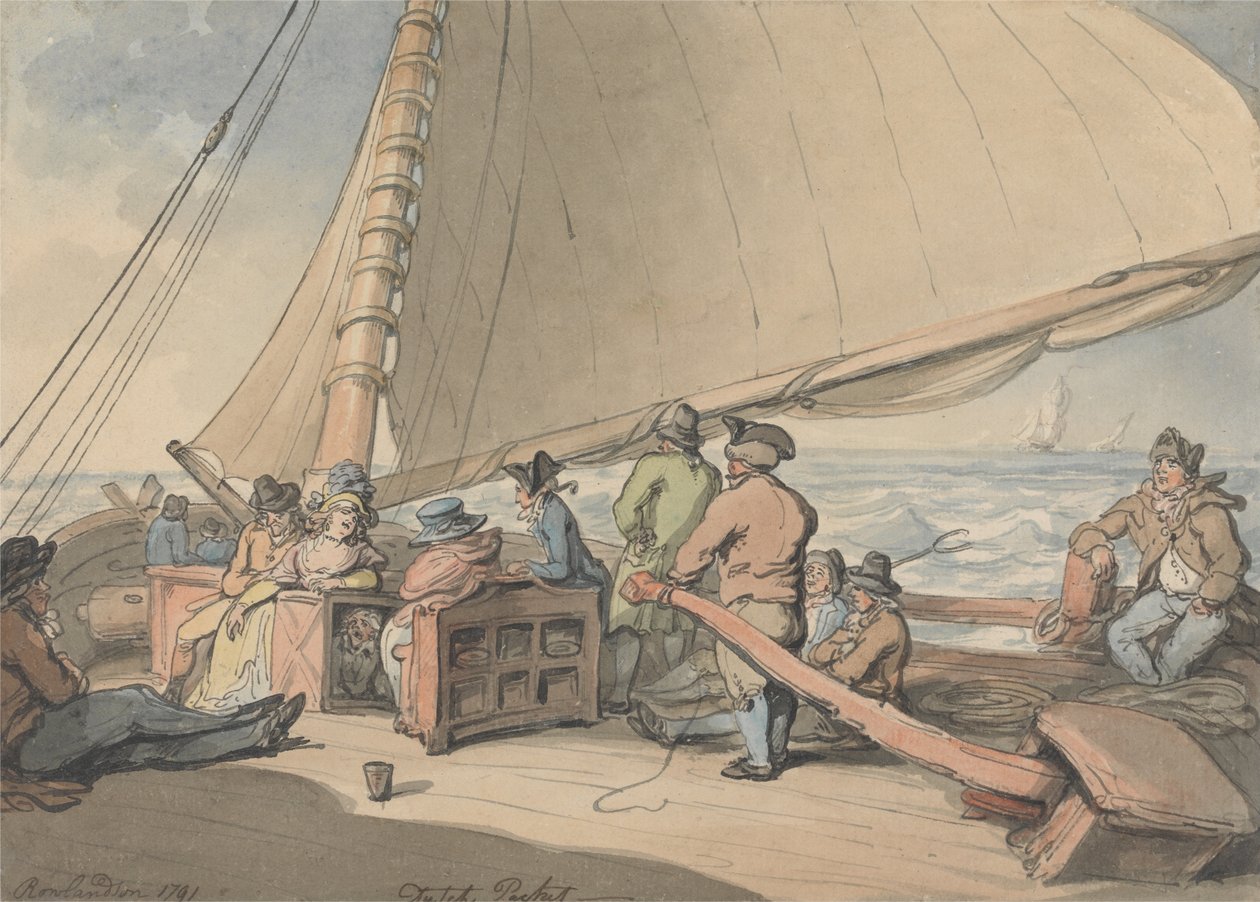 Hollantilainen paketti nousevassa tuulessa tekijältä Thomas Rowlandson