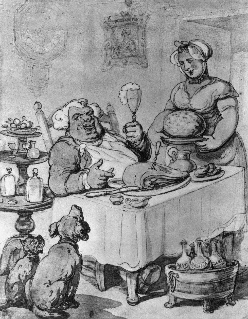 Hyvä ateria (bw negatiivinen) tekijältä Thomas Rowlandson