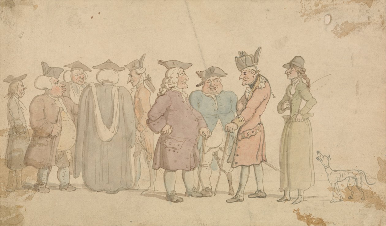 Ryhmä kuvioita tekijältä Thomas Rowlandson