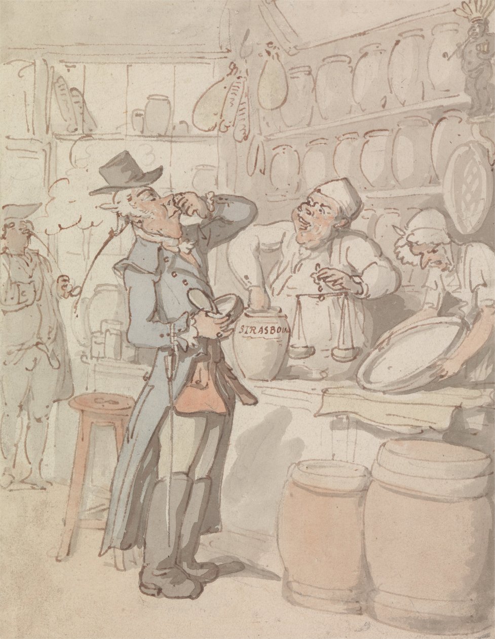 Mies, joka ostaa nuuskaa tekijältä Thomas Rowlandson