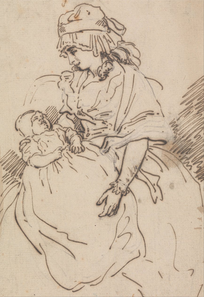 Äiti ja lapsi tekijältä Thomas Rowlandson