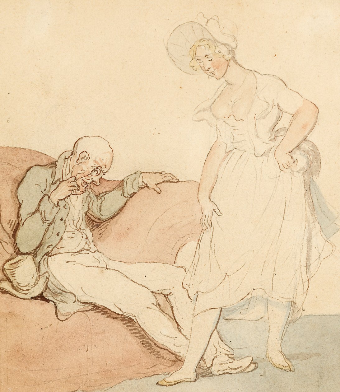 Kaunis pari (kynä ja muste, pesu paperille) tekijältä Thomas Rowlandson