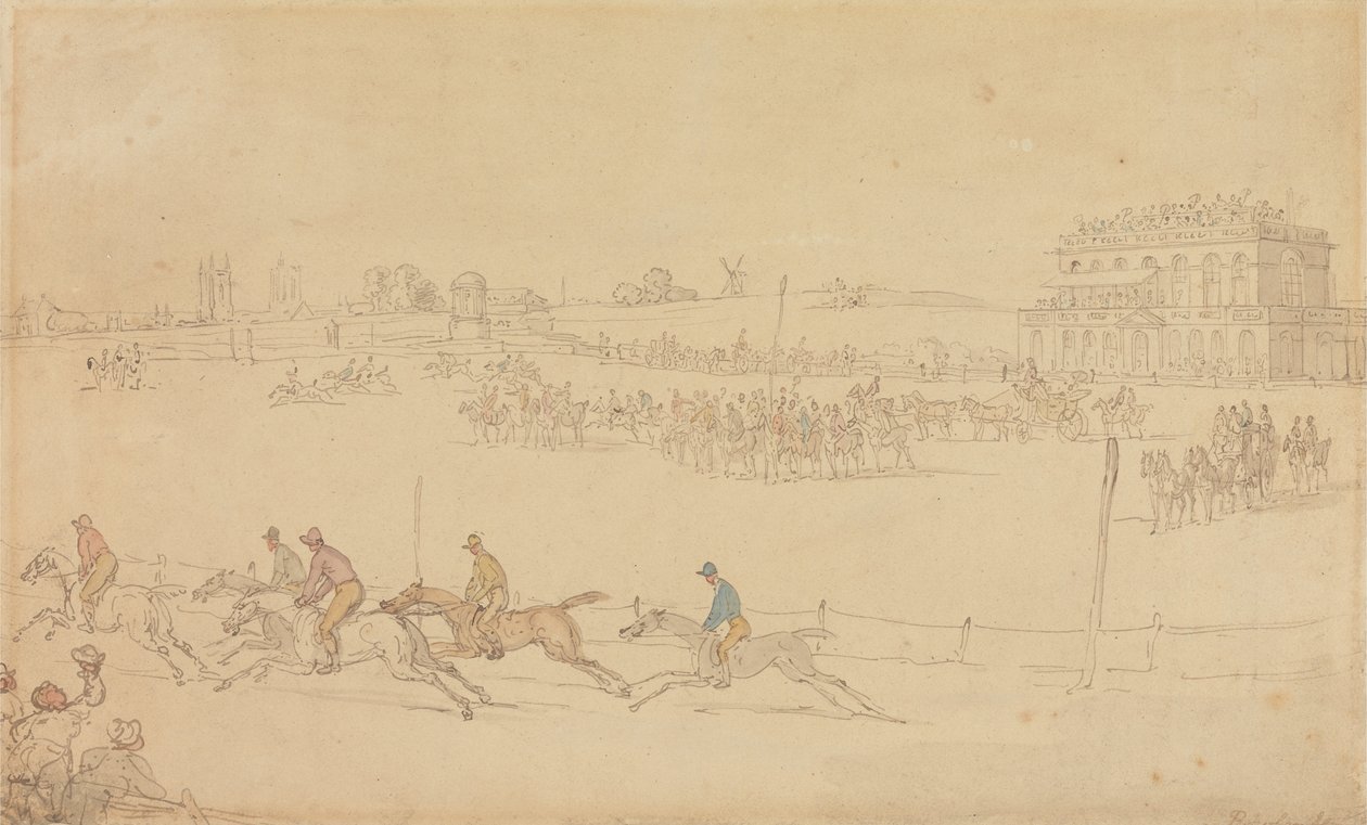 Kilpailu Knavesmirellä Yorkissa tekijältä Thomas Rowlandson